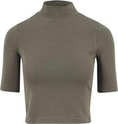 Urban Classics Crop top -XL- Turtleneck Groen