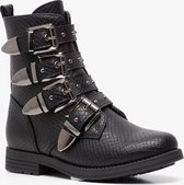Blue Box meisjes croco biker boots - Zwart - Maat 30