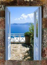 Schilderij -  Uitzicht op Griekse zee ,  2 maten, Premium print