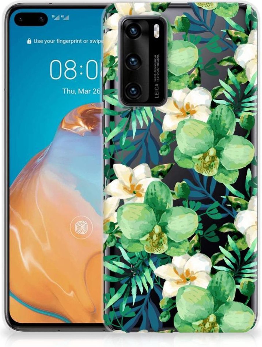 Huawei P40 TPU Case Orchidee Groen