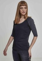 Urban Classics - 3/4 Contrast Raglan top - L - Zwart