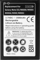 3500mAh zakelijke vervangende batterij voor Galaxy Note III / N9000 / N9005 / N900A / N900 / N9002
