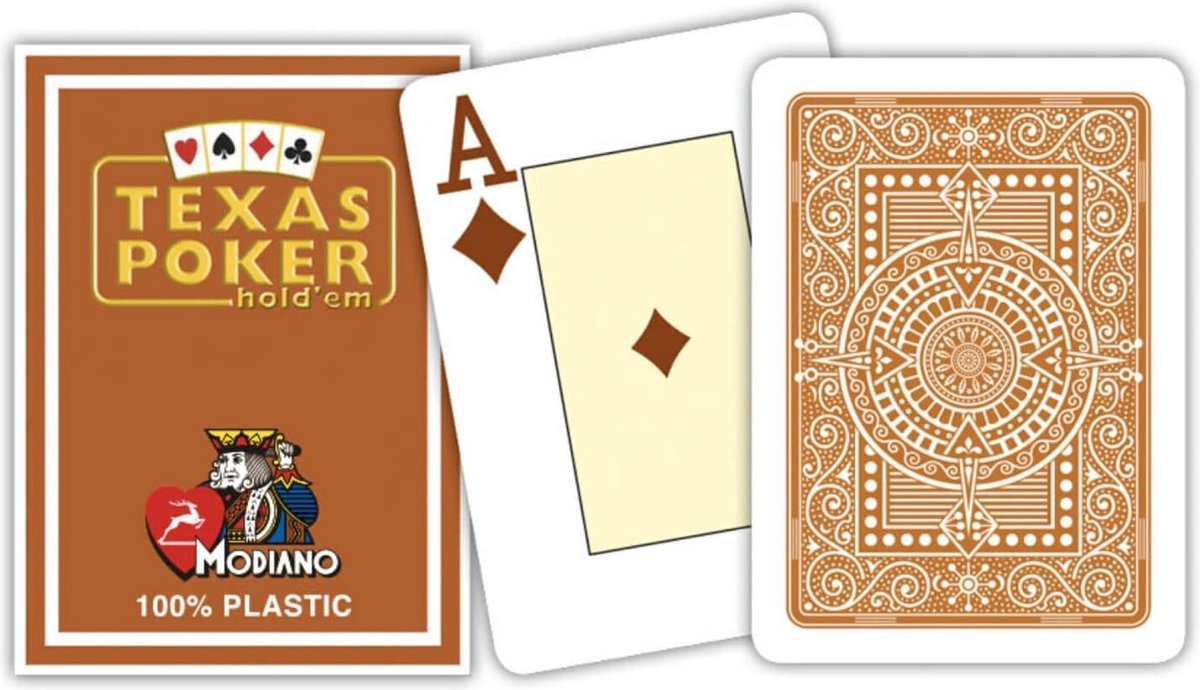 Modiano poker speelkaarten bruin 2 index