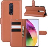 Coverup Book Case - Geschikt voor OnePlus 8 Hoesje - Bruin