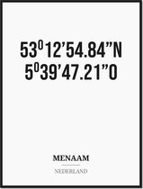 Poster/kaart MENAAM met coördinaten