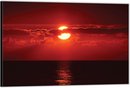 Dibond –Zonsondergang bij de Zee– 120x80 Foto op Aluminium (Met Ophangsysteem)