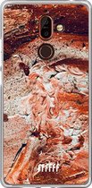 Nokia 7 Plus Hoesje Transparant TPU Case - Orange Red Party #ffffff