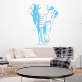 Muursticker Olifant -  Lichtblauw -  60 x 82 cm  -  slaapkamer  woonkamer  dieren - Muursticker4Sale