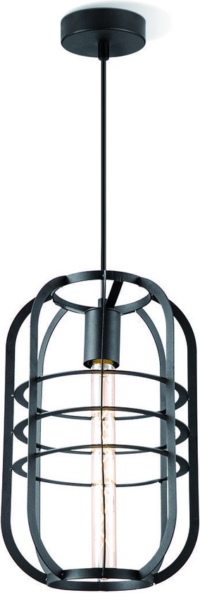 Home Sweet Home - Moderne Hanglamp Nero - hanglamp gemaakt van Metaal - Zwart - 24/24/141cm - Pendellamp geschikt voor woonkamer, slaapkamer en keuken- geschikt voor E27 LED lichtbron