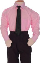 Kinderoverhemd lange mouw roze-158/164