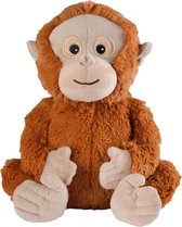 Magnetron warmte knuffel orang oetan aap bruin 33 cm - Heatpack/coldpack - Warmteknuffel lavendel geur - Zoogdieren apen knuffels - Dierenknuffels