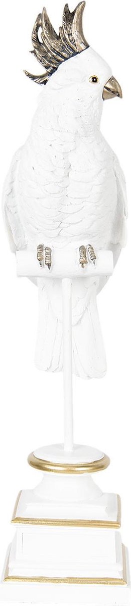 Decoratie Beeld Papegaai 17*11*51 cm Wit Polyresin Decoratief Figuur Decoratieve Accessoires