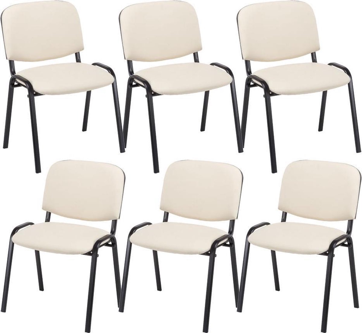 CLP Ken Set van 6 Bezoekersstoel creme