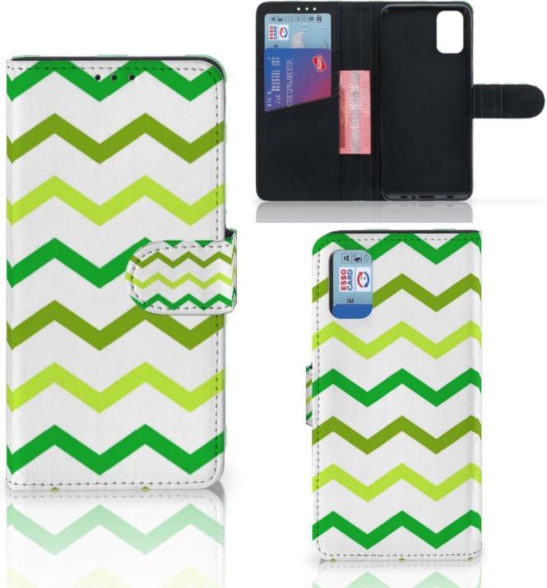 Samsung Galaxy A41 Telefoon Hoesje Zigzag Groen
