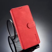 DG.MING Retro Oil Side Horizontal Flip Case voor Galaxy Note9, met houder & kaartsleuven & portemonnee (rood)