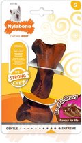 Nylabone Strong kauwbot met jus- en rundersmaak - Voor Sterke Kauwers - Small of Medium - Small