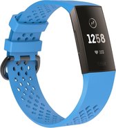 By Qubix - Fitbit Charge 3 & 4 sport bandje (large) - Blauw - Fitbit charge bandjes