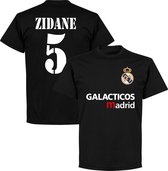 Galacticos Real Madrid Zidane 5 Team T-shirt - Zwart - S