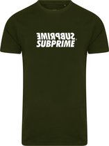 Subprime - Heren Tee SS Shirt Mirror Army - Groen - Maat XL