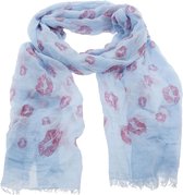 Sjaal | 70*180 cm | Blauw | Polyester | langwerpig | Lippen | Juleeze | MLSJ068
