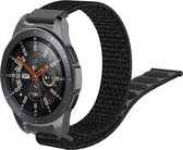 Universeel Smartwatch 22MM Bandje Nylon met Klittenband Zwart