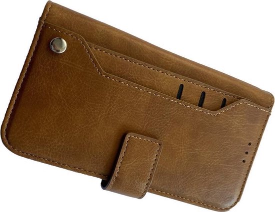 Samsung Galaxy A60 Hoesje - Portemonnee Book Case met Extra Pasjeshouder Vakken - Bruin