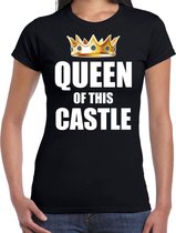 Koningsdag t-shirt Queen of this castle zwart voor dames XS