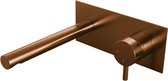 Wastafelkraan Inbouw Brauer Copper Edition S5 Coldstart Mengkraan Rond Geborsteld Koper PVD 1 Greeps met Achterplaat