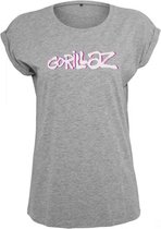 Urban Classics Gorillaz Dames Tshirt -M- Gorillaz Logo Grijs