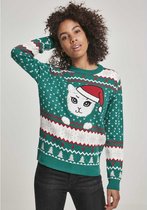 Urban Classics Kersttrui -S- Kitty Christmas Groen