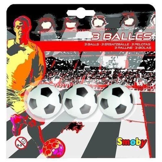 Thumbnail van een extra afbeelding van het spel Smoby Voetbaltafelbal - set van 3 stuks - plastic
