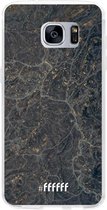 Samsung Galaxy S7 Edge Hoesje Transparant TPU Case - Golden Glitter Marble #ffffff