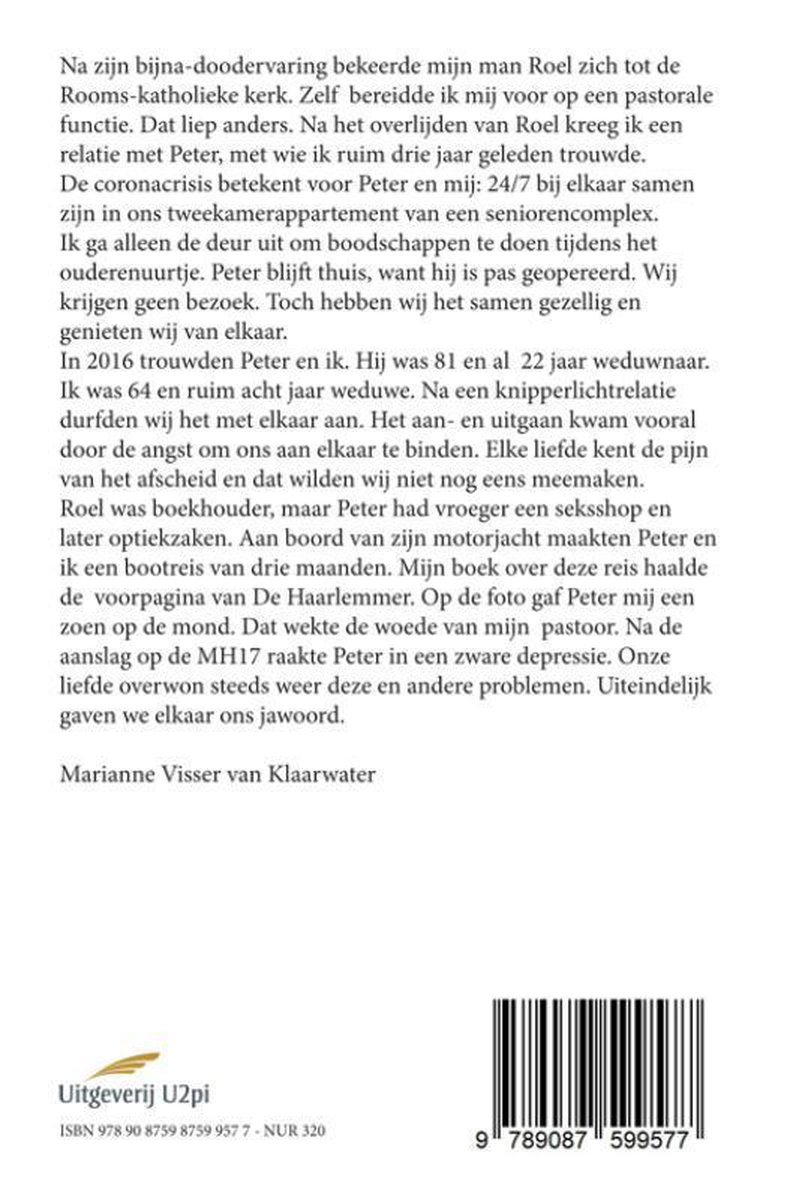 Achterkant van het boek 'De doorzetster', met tekst en ISBN-nummer.