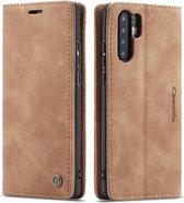 CaseMe - Hoesje geschikt voor Huawei P30 Pro - Wallet Book Case - Magneetsluiting - Licht Bruin