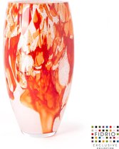 Design vaas Oval - Fidrio ROSSO - glas, mondgeblazen bloemenvaas - hoogte 40 cm