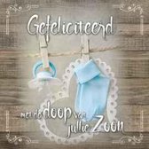Kaart - Vierkant - 15x15cm - Met envelop - Gefeliciteerd met de doop  zoon - Doop - Christelijke kaart - Majestic Ally - 12 stuks