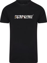 Subprime - Heren Tee SS Shirt Flower Black - Zwart - Maat XL