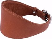 WAUDOG Soft Halsband Windhond - Italiaans leder - Bruin - XS - Nekomtrek: 23 - 27 cm (GELIEVE ALVORENS BESTELLEN OPMETEN)