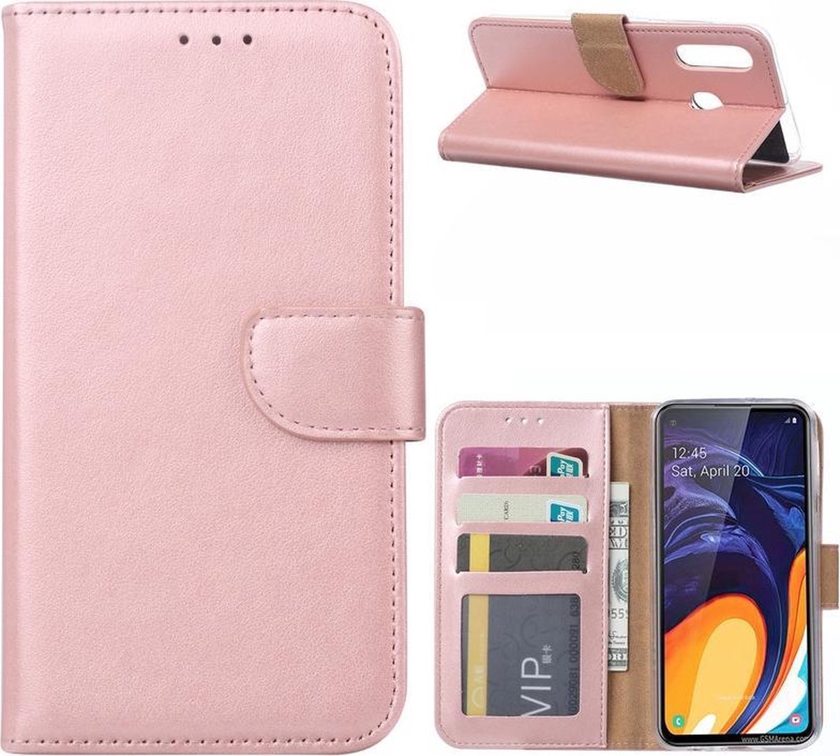 Bookcase Geschikt voor: Samsung Galaxy M40 - Rose Goud - portemonnee hoesje