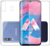Samsung Galaxy A60  Hoesje - Soft TPU Siliconen Case & 2X Tempered Glas Combi - Transparant