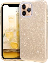 iPhone 11 Hoesje Glitters Siliconen TPU Case Goud - BlingBling Cover