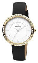 Orphelia Crystal OR11722 Horloge - Leer - Zwart - Ø 38 mm