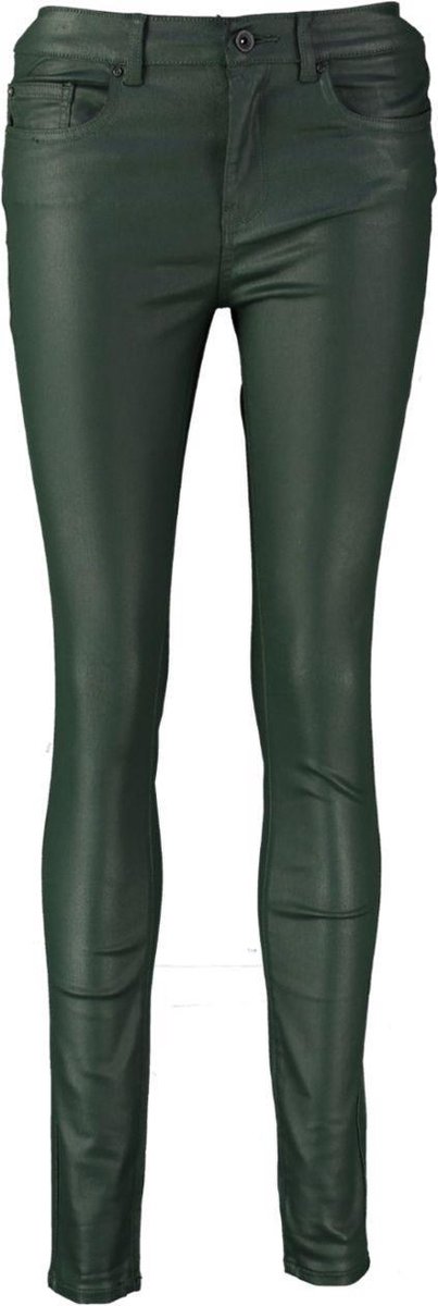 Only hush groene coated skinny stretch broek - valt kleiner - Maat S-L32 |  bol.com