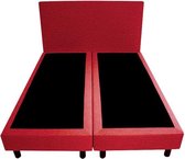 Bedworld Boxspring 160x220 - Geveerd - Lederlook - Rood (MD960)