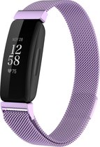 Bandje Voor Fitbit Inspire 2 - Milanese Band - Lavendel (Paars) - Maat: ML - Horlogebandje, Armband