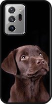 ADEL Siliconen Back Cover Softcase Hoesje Geschikt voor Samsung Galaxy Note 20 Ultra - Labrador Retriever Hond Bruin