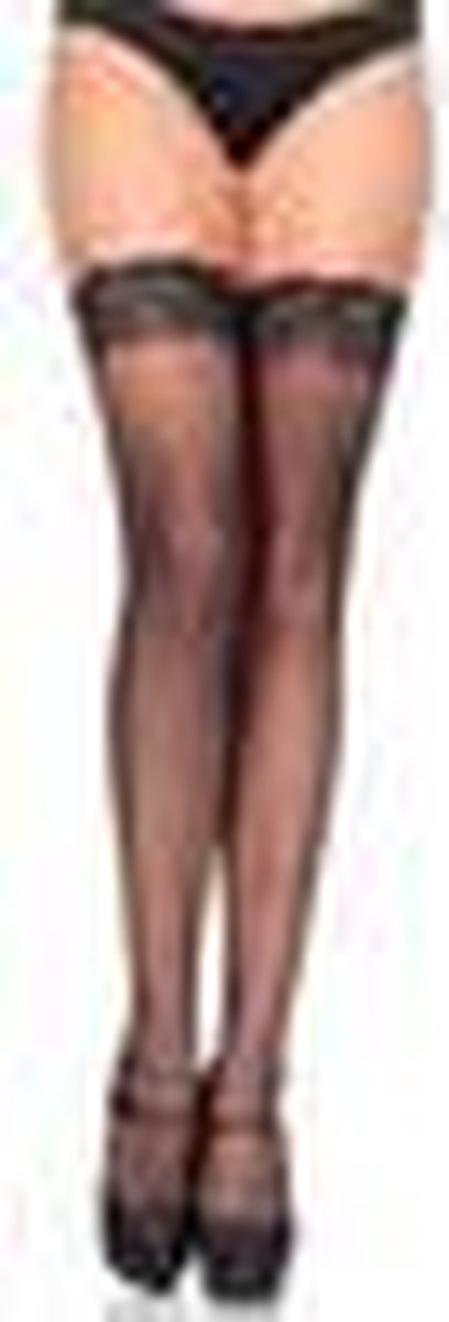 Micro net lace top stay ups
