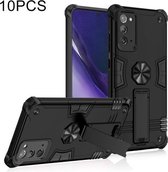 Voor Samsung Galaxy Note20 10 PCS Schokbestendige TPU + pc-beschermhoes met onzichtbare houder (zwart)