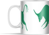 Mok - een groene stier - 350 ml - Beker