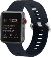 By Qubix Siliconen bandje met motief - Donkerblauw - Geschikt voor Apple Watch 38mm - 40mm - 41mm - Compatible Apple watch bandje - smartwatch bandje